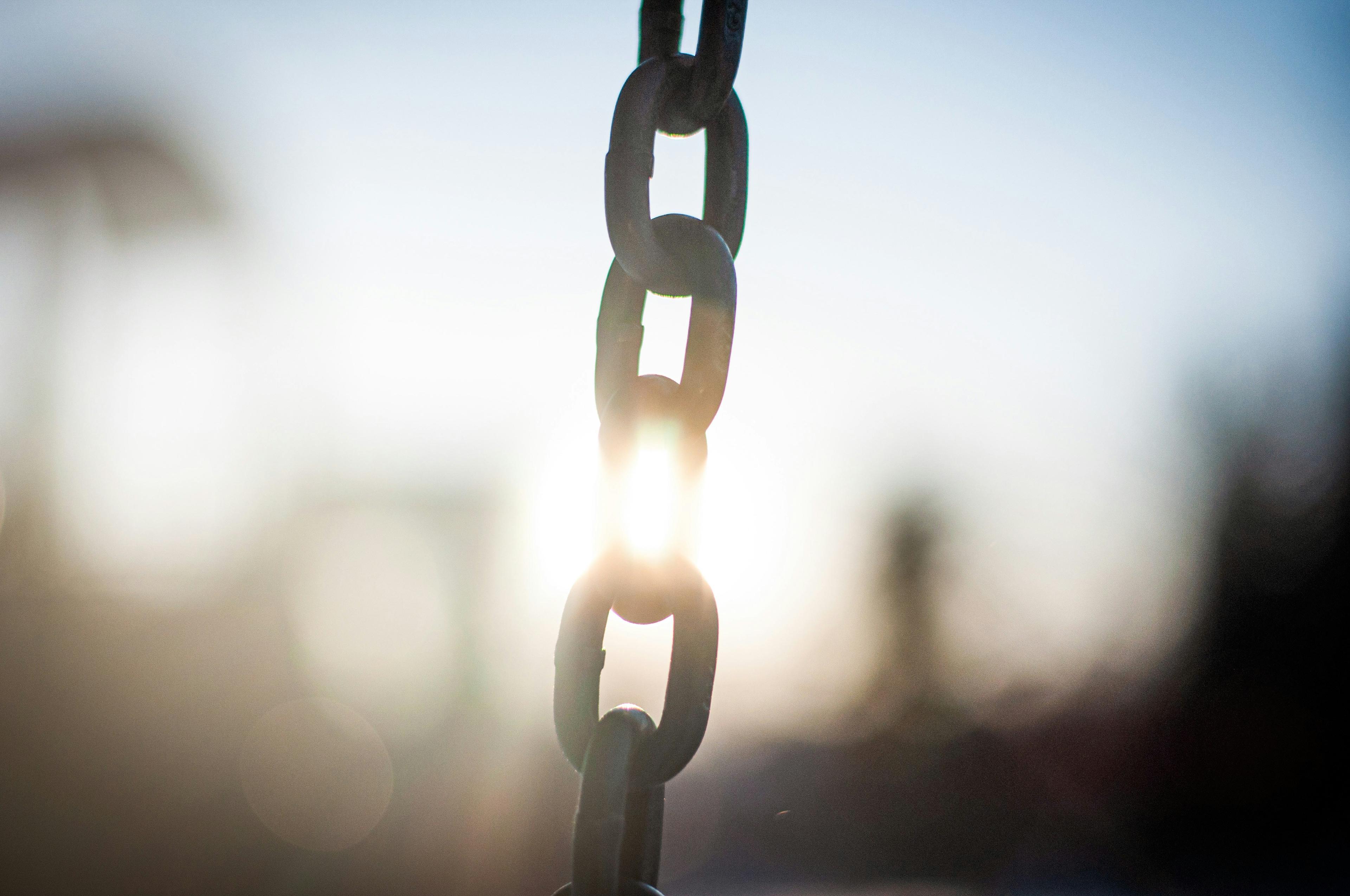 Close-up of metal chain links